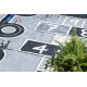 BAMBINO 2279 umývací koberec Streets, poskok, čísla pre deti protišmykový - šedý