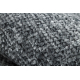 Carpet FLORENCE 24021 One-colour, glamour, flat woven, fringes - grey