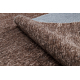 Carpet FLORENCE 24021 One-colour, glamour, flat woven, fringes - brown 