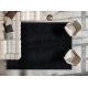 Matta FLORENCE 24021 Enfärgad, glamour, flatvävd, fransar - svart