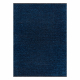 Tappeto FLORENCE 24021 Monocolore, glamour, tessitura piatta, frange - blu scuro