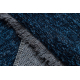 Tæppe FLORENCE 24021 Ensfarvet, glamour, fladvævet, frynser - marine blå