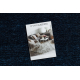 Teppe FLORENCE 24021 Ensfarget, glamour, flatvevd, frynser - marineblå