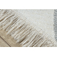 Teppich TWIN 23000 Boho, Baumwolle, doppelseitig, Rauten Ökologische Fransen - grau / creme
