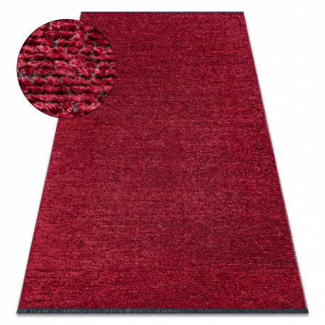 Koberec FLORENCE 24021 Jednofarebný, glamour, plocho tkaný, strapce - červená 