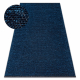 Teppich FLORENCE 24021 Einfarbig, Glamour, Flachgewebt, Fransen - dunkelblau
