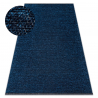Tappeto TOSCANA 24021 Monocolore, glamour, tessitura piatta, frange - blu scuro