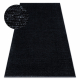 Teppich FLORENCE 24021 Einfarbig, Glamour, Flachgewebt, Fransen - schwarz