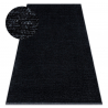 Teppich TOSCANA 24021 Einfarbig, Glamour, Flachgewebt, Fransen - schwarz