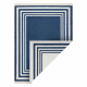 Carpet TWIN 22990 Frame, cotton, double-sided, Ecological fringes - navy blue / cream