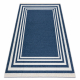 Koberec TWIN 22990 Vzor rámu, bavlnený, obojstranný, Ekologické strapce - námornícka modrá / krémový