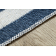 Koberec TWIN 22990 Vzor rámu, bavlna, oboustranný, Ekologické třásně - tmavě modrý / krémová