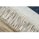 Teppich TWIN 22990 Rahmen, Baumwolle, doppelseitig, Rauten Ökologische Fransen - dunkelblau / creme
