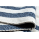 Koberec TWIN 22990 Vzor rámu, bavlnený, obojstranný, Ekologické strapce - námornícka modrá / krémový