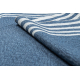 Alfombra TWIN 22990 Marco, algodón, doble cara, Flecos ecológicos - azul oscuro / crema