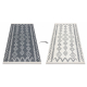 Carpet TWIN 23000 Boho, cotton, double-sided, diamonds Ecological fringes - anthracite / cream