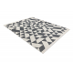 Carpet TWIN 22992 geometric, cotton, double-sided, Ecological fringes - anthracite / cream
