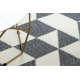 Teppich TWIN 22992 geometrisch, Baumwolle, doppelseitig, Ökologische Fransen - anthrazit / creme