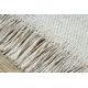 Килим TWIN 22992 геометрична, памук, двустранен, Екологични ресни - антрацит / кремав