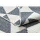 Koberec TWIN 22992 geometrická, bavlnený, obojstranný, Ekologické strapce - antracit / krémový