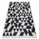 Teppich TWIN 22992 geometrisch, Baumwolle, doppelseitig, Ökologische Fransen - schwarz / creme