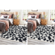 Carpet TWIN 22992 geometric, cotton, double-sided, Ecological fringes - black / cream
