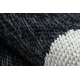 Koberec TWIN 22992 geometrická, bavlna, oboustranný, Ekologické třásně - černý / krémová