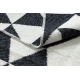 Koberec TWIN 22992 geometrická, bavlna, oboustranný, Ekologické třásně - černý / krémová
