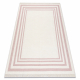 Koberec TWIN 22990 Vzor rámu, bavlna, oboustranný, Ekologické třásně - růžový / krémová