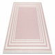Koberec TWIN 22990 Vzor rámu, bavlnený, obojstranný, Ekologické strapce - ružová / krémový