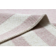 Alfombra TWIN 22990 Marco, algodón, doble cara, Flecos ecológicos - rosado / crema