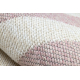 Dywan TWIN 22990 Ramka bawełna, dwustronny, Ekologiczny frędzle - różowy / krem