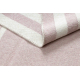 Koberec TWIN 22990 Vzor rámu, bavlna, oboustranný, Ekologické třásně - růžový / krémová
