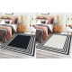 Carpet TWIN 22990 Frame, cotton, double-sided, Ecological fringes - black / cream