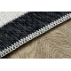 Koberec TWIN 22990 Vzor rámu, bavlna, oboustranný, Ekologické třásně - černý / krémová