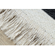 Carpet TWIN 22990 Frame, cotton, double-sided, Ecological fringes - black / cream