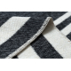 Koberec TWIN 22990 Vzor rámu, bavlna, oboustranný, Ekologické třásně - černý / krémová