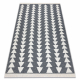 Tappeto TWIN 22994 geometrica, triangoli cotone, bifacciale, Frange ecologiche - antracite / crema