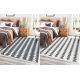 Carpet TWIN 22994 geometric, triangles cotton, double-sided, Ecological fringes - anthracite / cream
