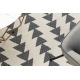 Teppich TWIN 22994 geometrisch, Dreiecke Baumwolle, doppelseitig, Ökologische Fransen - anthrazit / creme