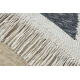 Carpet TWIN 22994 geometric, triangles cotton, double-sided, Ecological fringes - anthracite / cream