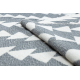 Teppich TWIN 22994 geometrisch, Dreiecke Baumwolle, doppelseitig, Ökologische Fransen - anthrazit / creme