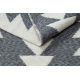 Koberec TWIN 22994 geometrická, trojuholníky bavlnený, obojstranný, Ekologické strapce - antracit / krémový