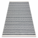 Carpet TWIN 22996 geometric, stripes cotton, double-sided, Ecological fringes - anthracite / cream