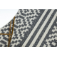 Koberec TWIN 22996 geometrická, pruhy bavlnený, obojstranný, Ekologické strapce - antracit / krémový