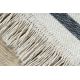 Koberec TWIN 22996 geometrická, pruhy bavlnený, obojstranný, Ekologické strapce - antracit / krémový