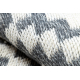 Koberec TWIN 22996 geometrická, pruhy bavlna, oboustranný, Ekologické třásně - antracitový / krémová