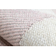 Alfombra TWIN 22992 geométrica, algodón, doble cara, Flecos ecológicos - rosado / crema