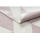 Tapete TWIN 22992 geométrica, algodão, dupla face, Franjas ecológicas - rosa / creme