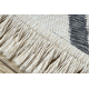 Koberec TWIN 23002 ZigZag, bavlna, oboustranný, Ekologické třásně - antracitový / krémová